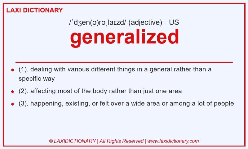 Definition generalized in American English