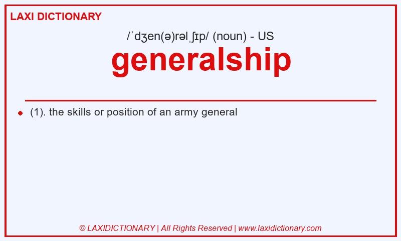 Definition generalship in American English