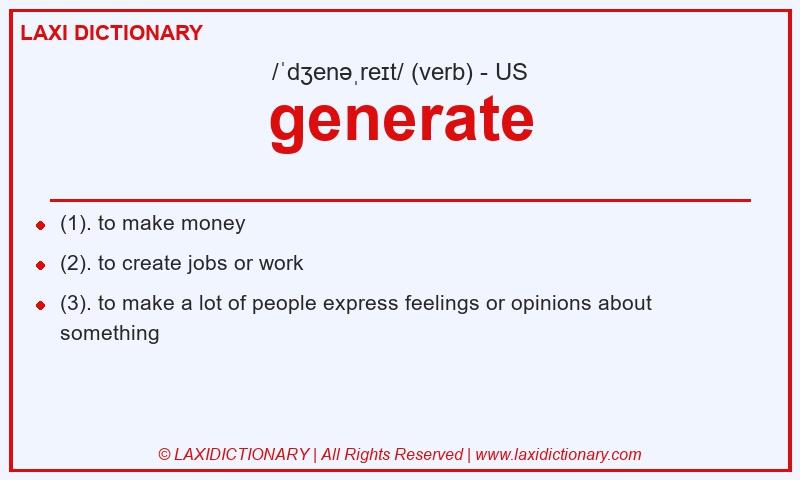 Definition generate in American English