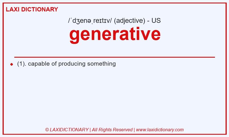 Definition generative in American English