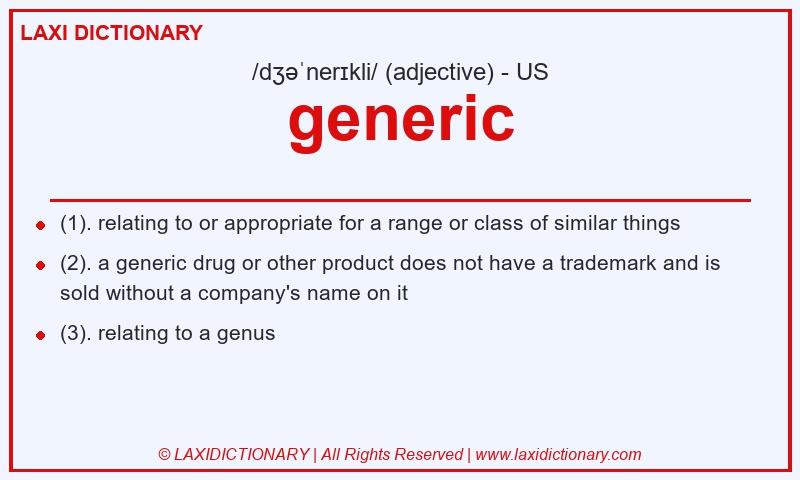 Definition generic in American English