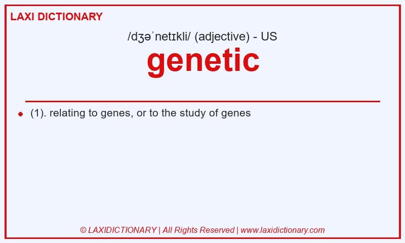 Definition genetic in American English