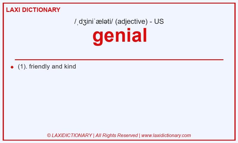 Definition genial in American English