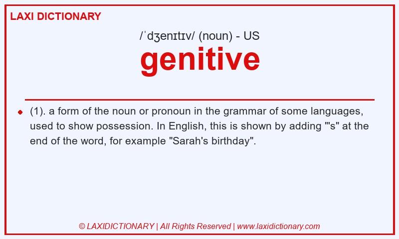 Definition genitive in American English