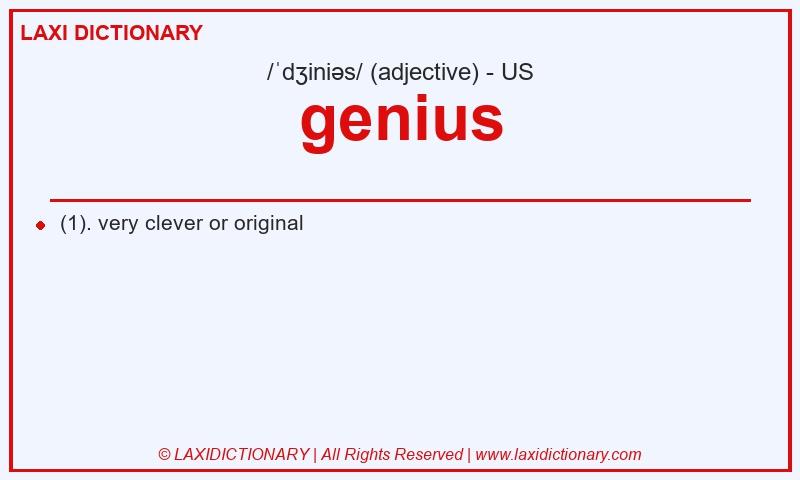 Definition genius in American English