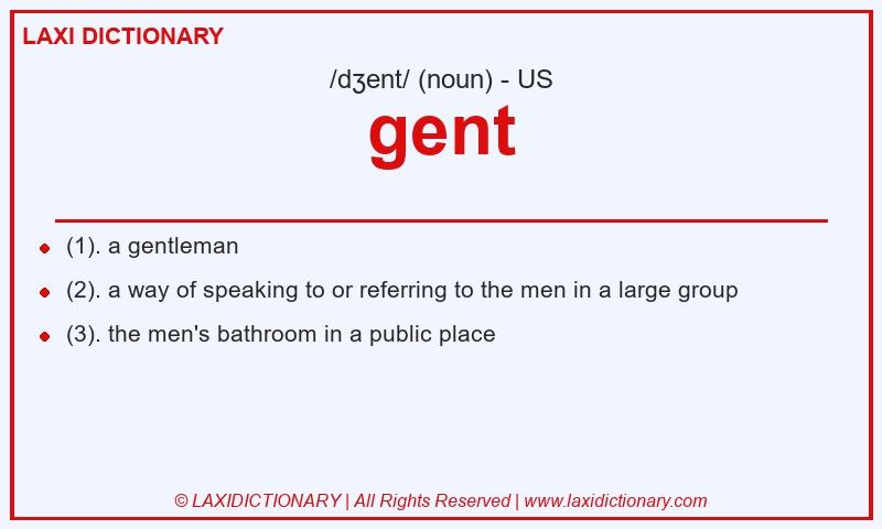 Definition gent in American English