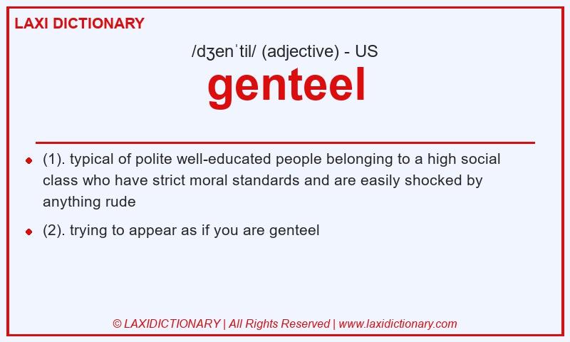 Definition genteel in American English