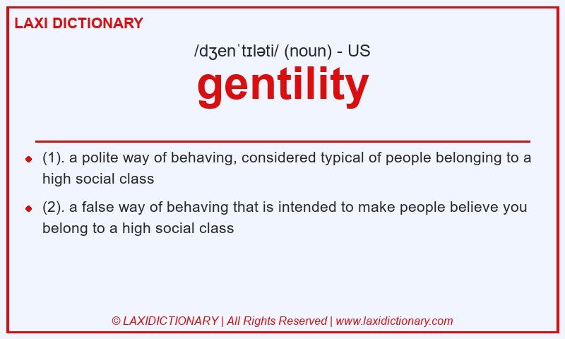 Definition gentility in American English