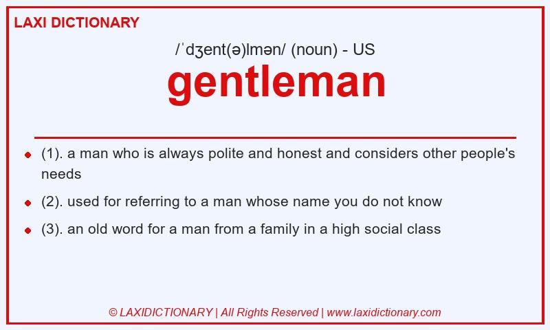 Definition gentleman in American English