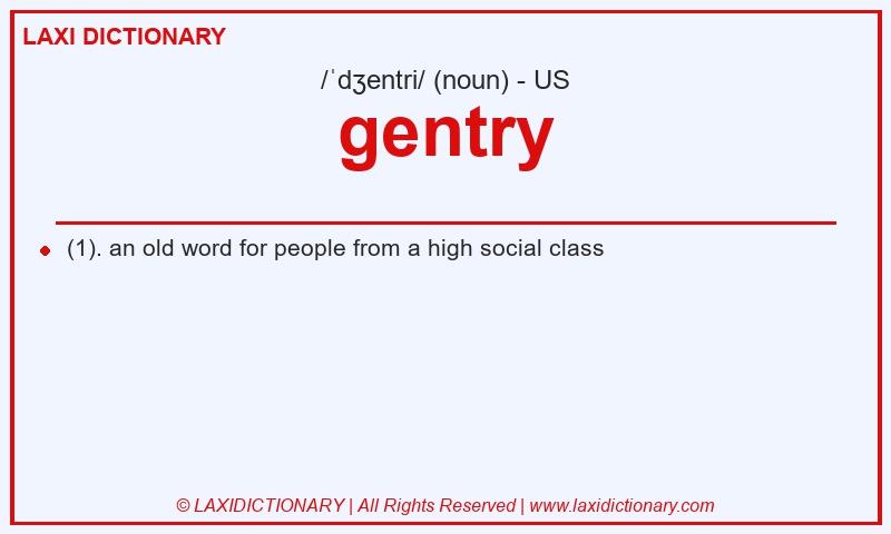 Definition gentry in American English