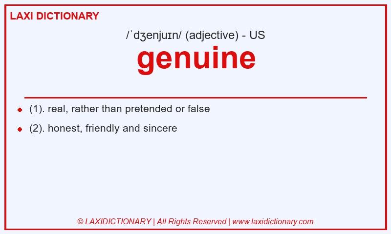 Definition genuine in American English