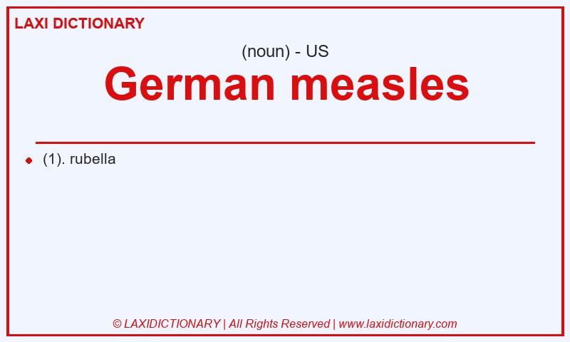 Definition German measles in American English