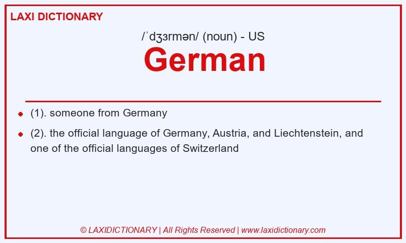 Definition German in American English