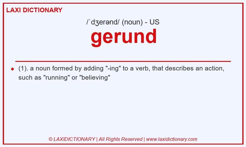 Definition gerund in American English