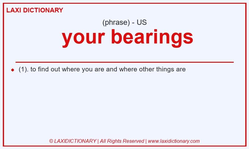 Definition your bearings in American English
