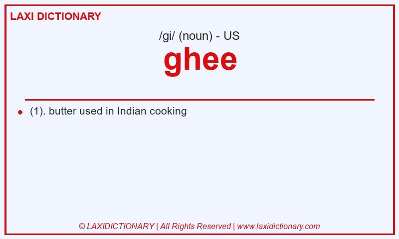 Definition ghee in American English