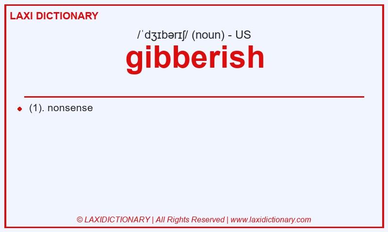 Definition gibberish in American English