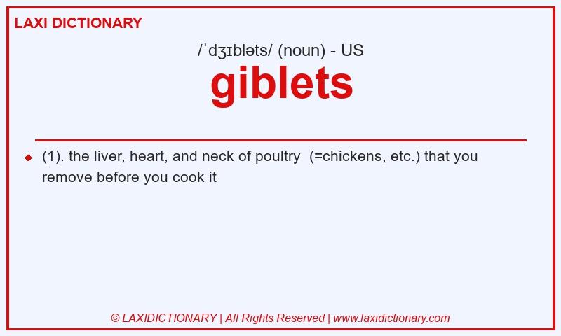 Definition giblets in American English