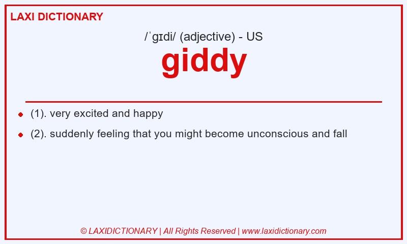 Definition giddy in American English