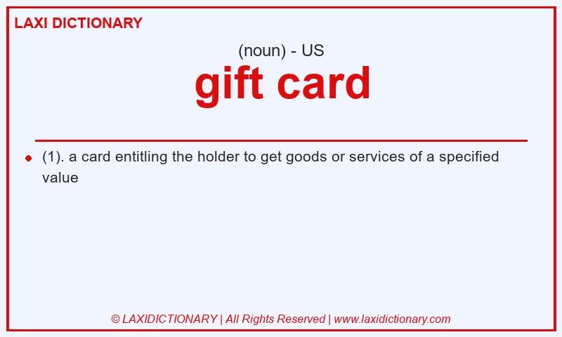 Definition gift card in American English