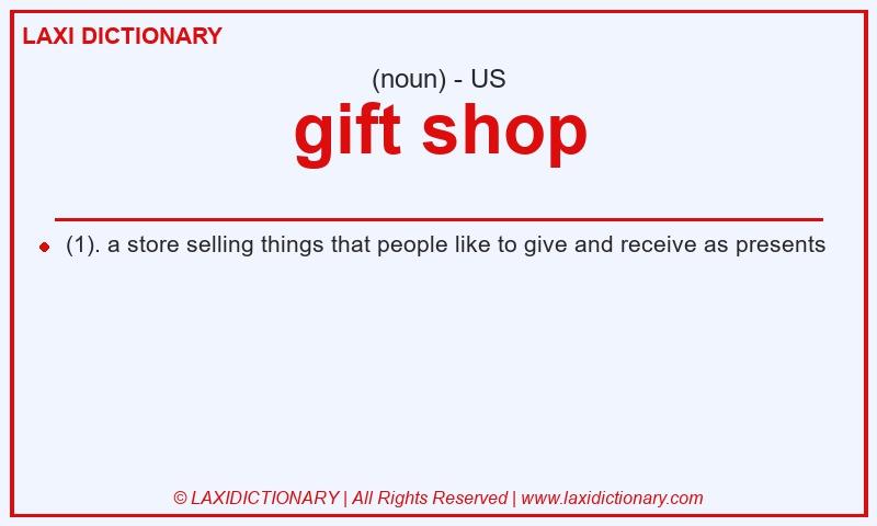 Definition gift shop in American English