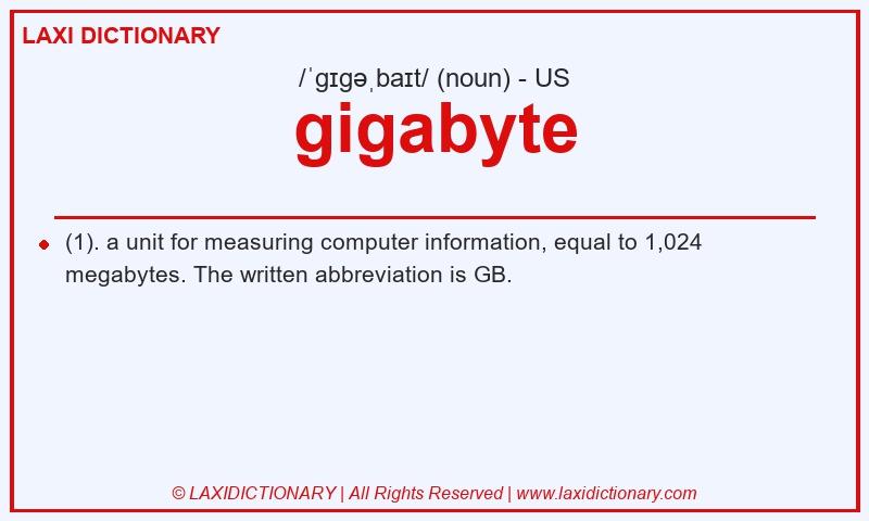 Definition gigabyte in American English