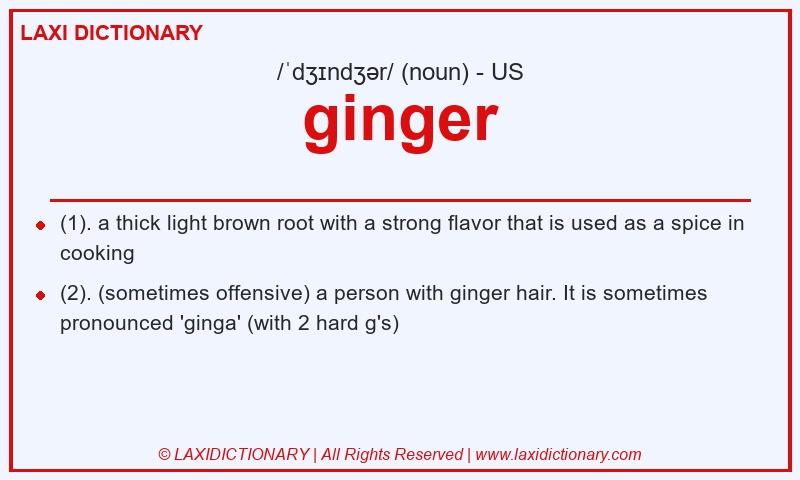 Definition ginger in American English