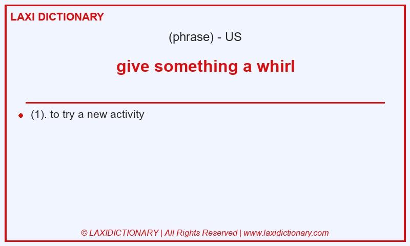 Definition give something a whirl in American English