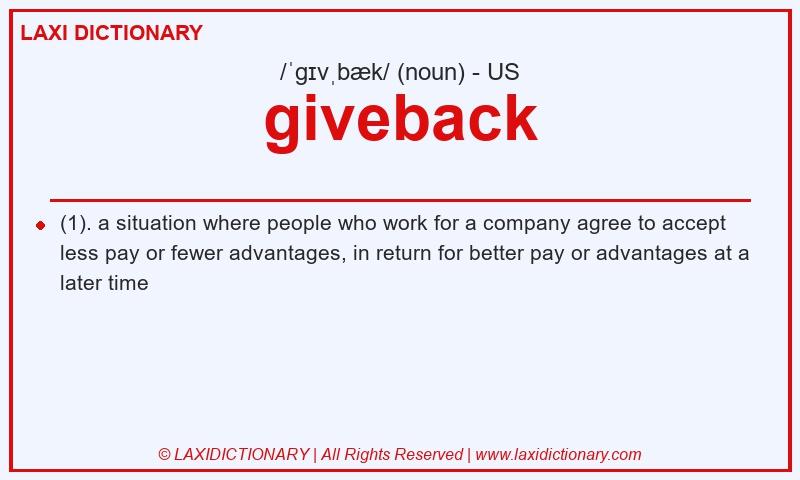 Definition giveback in American English