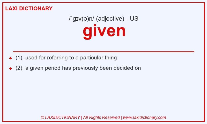 Definition given in American English