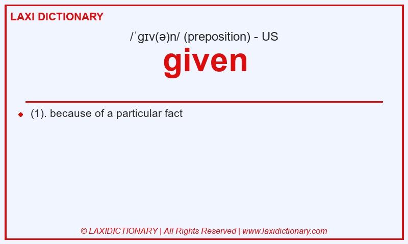 Definition given in American English