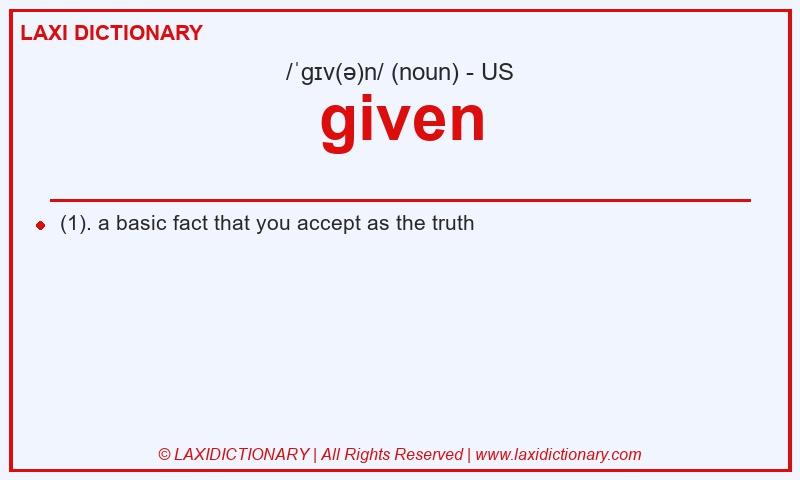 Definition given in American English