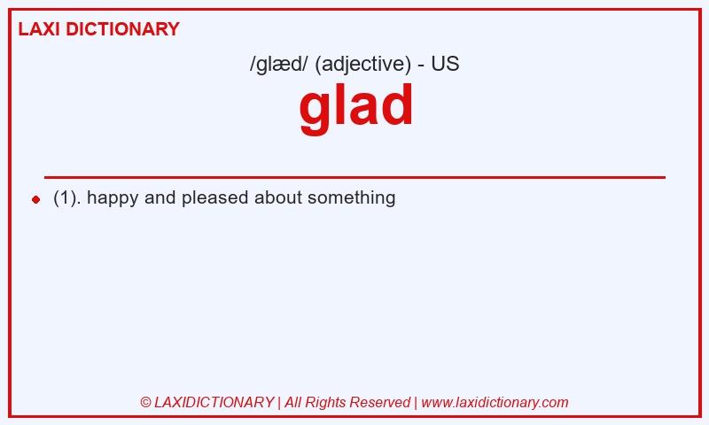 Definition glad in American English