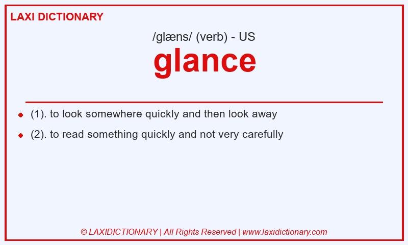 Definition glance in American English