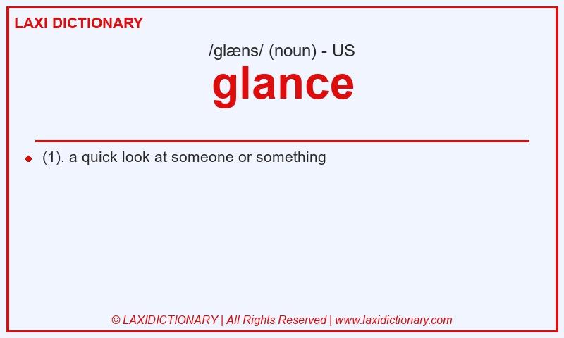 Definition glance in American English