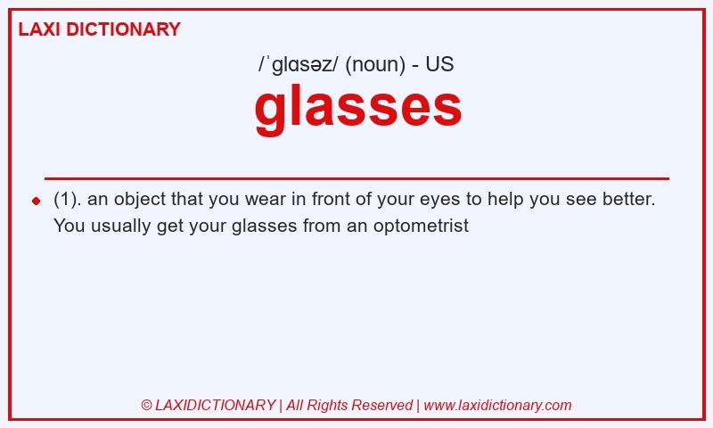 Definition glasses in American English