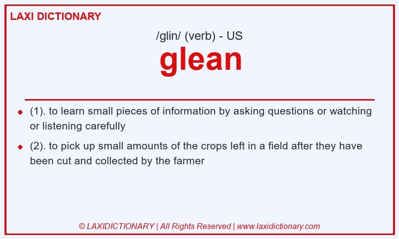 Definition glean in American English