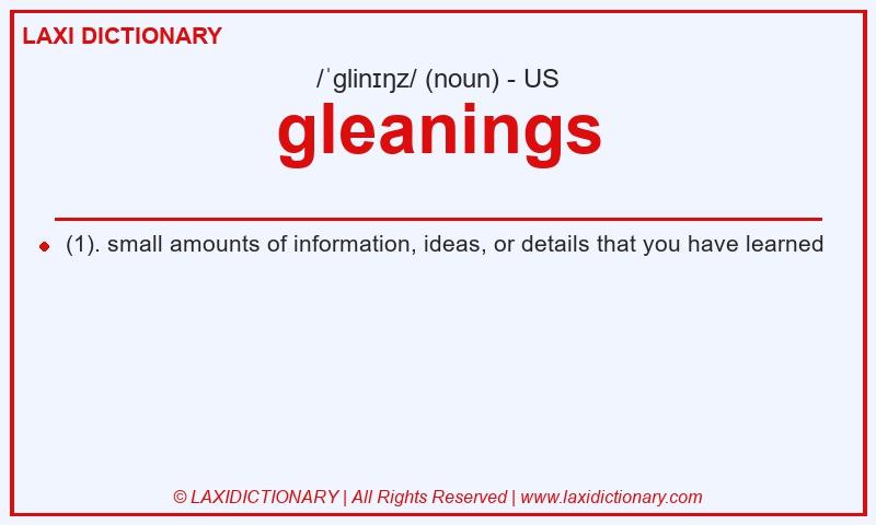 Definition gleanings in American English