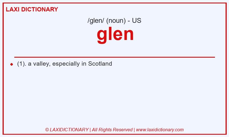 Definition glen in American English