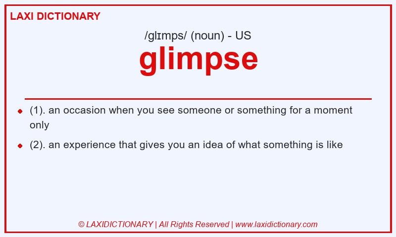 Definition glimpse in American English