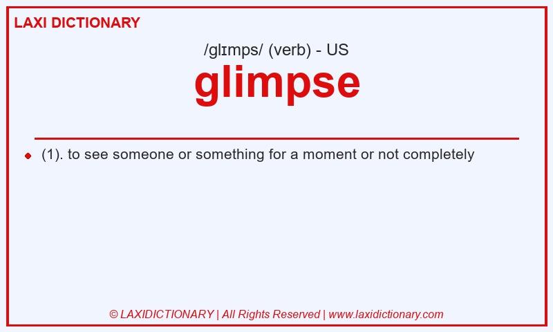 Definition glimpse in American English