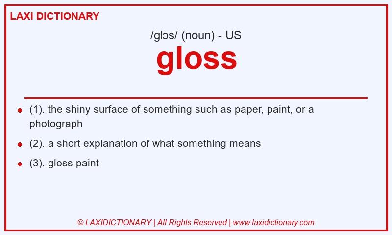 Definition gloss in American English