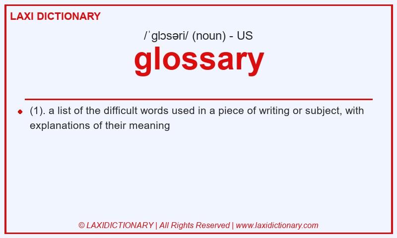 Definition glossary in American English