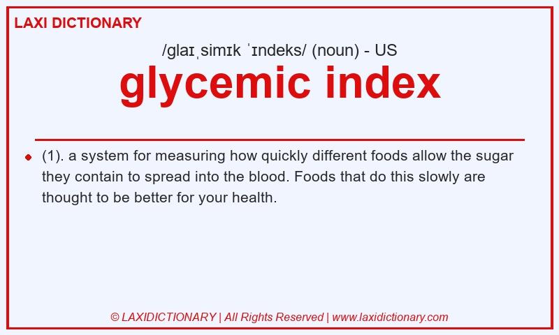 Definition glycemic index in American English