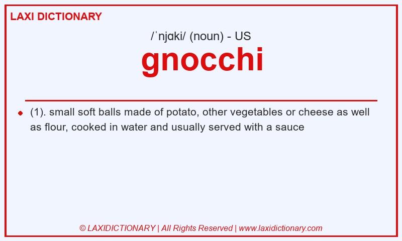 Definition gnocchi in American English