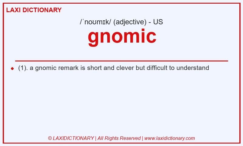 Definition gnomic in American English
