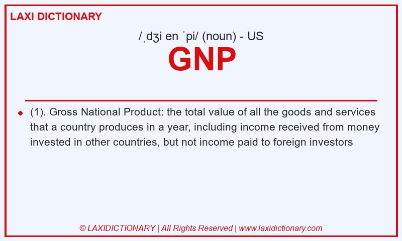 Definition GNP in American English