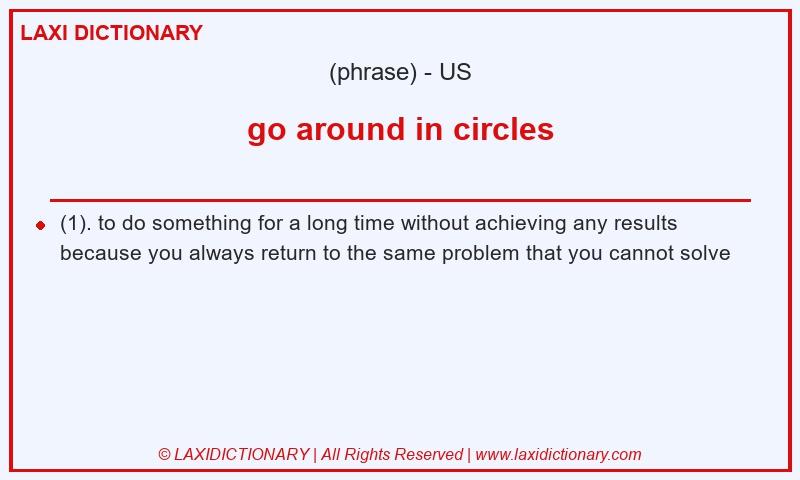 Definition go around in circles in American English