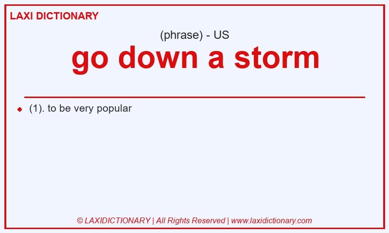 Definition go down a storm in American English