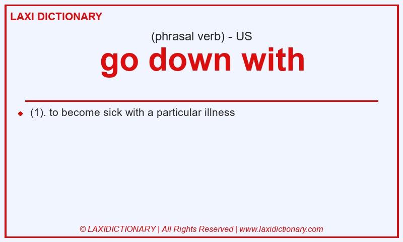 Definition go down with in American English